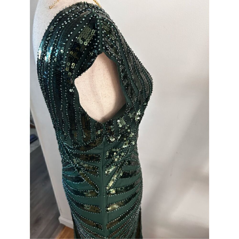 1920 style sequins dress green long maxi dress size cs - Picture 9 of 9